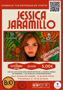 Entrada para concierto familiar de Jessica Jaramillo en Otero, Colombia.